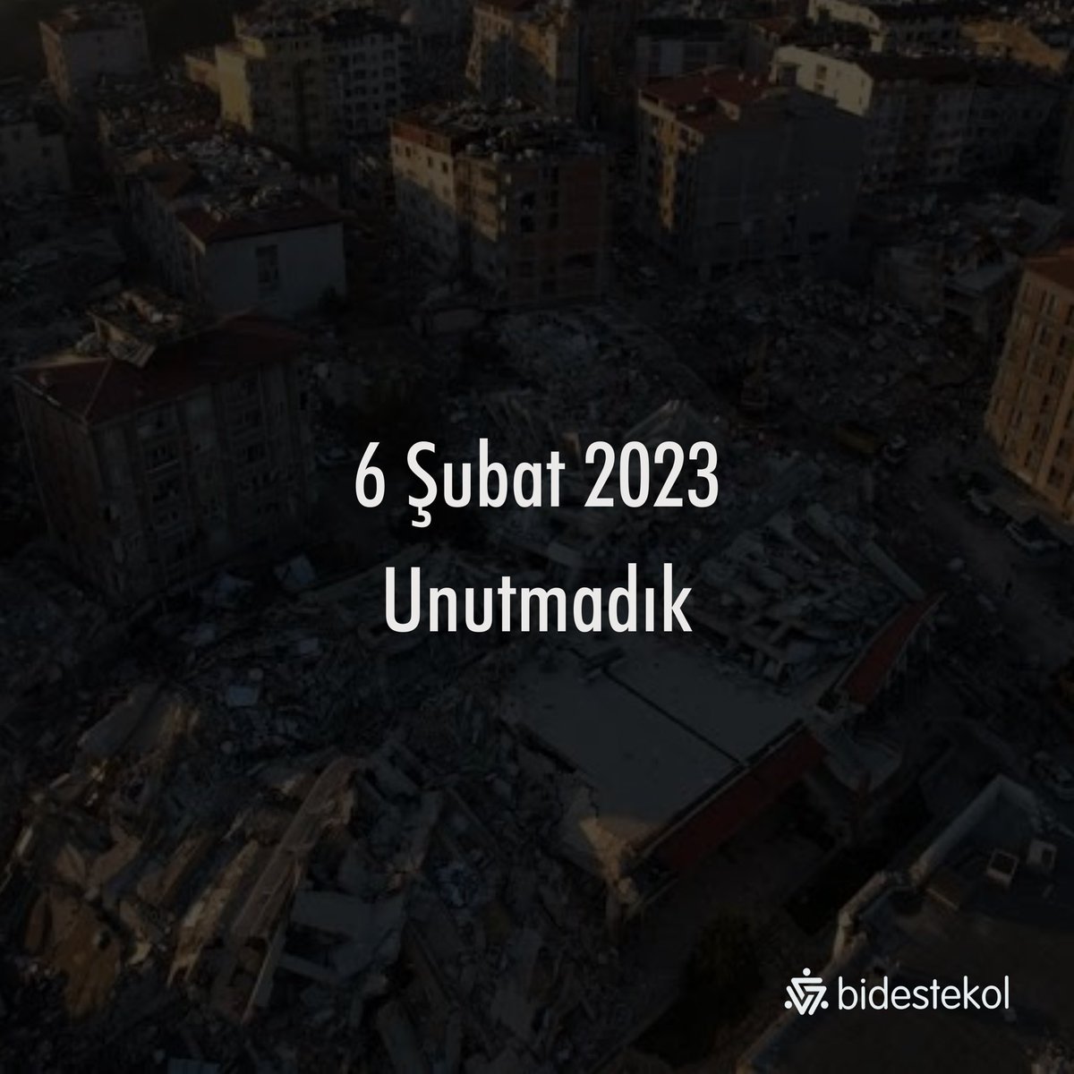 BiDestekol's tweet photo. 6 Şubat depremlerinde kaybettiğimiz canlarımızı rahmet ve özlemle anıyoruz. #6şubat #6şubatdepremi #deprem #hatay #kahramanmaraş #adıyaman  #gaziantep #malatya #adana #diyarbakır #elazığ #kilis  #osmaniye #şanlıurfa https://t.co/rykOvUTDvJ