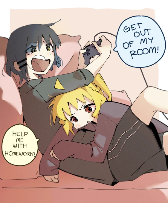 little sister nijika wants help with homework!! 💢 