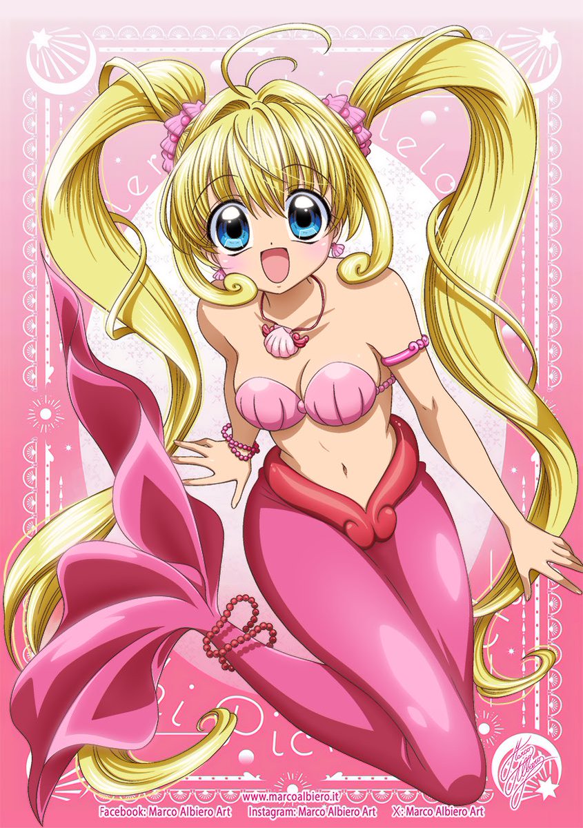 Nel 2007 avevo realizzato i disegni per i prodotti editoriali delle #MermaidMelody per EdizioniPlayPress/RTIS.p.a
Per celebrare la nuova edizione di 
#MERMAIDMELODYPICHIPICHIPITCH ho voluto ridisegnare la nuova cover di Sensei #PinkHanamori in #Animestyle! 
#ぴちぴちピッチ💖