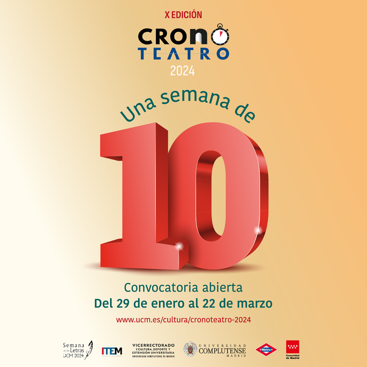 Volvemos!

Convocatoria abierta hasta el 22 de marzo. 

#teatro #madrid <a href="/metro_madrid/">Metro de Madrid</a> <a href="/culturacomplu/">Cultura Complutense</a> 

ucm.es/cultura/cronot…