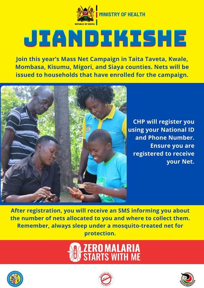 Kisumu County Household registration begins this Wednesday 7th to Sunday 11th. Tell a friend, to tell a friend. #Massnetdistribution2024