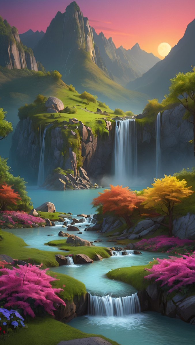 ✨ Dive into a magical world 🌈 🏞️! Comment your thoughts below! #FantasyArt #DigitalLandscape #ArtGallery #DreamyScenes #EnchantingViews #ArtisticExploration #NatureInspired #ArtisticWonder #ImaginationUnleashed