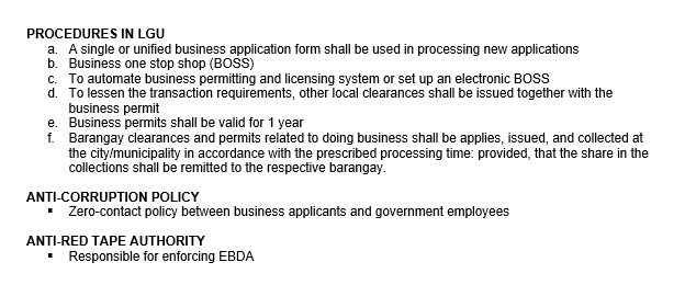 angelitooo_mm's tweet photo. 6. EASE OF DOING BUSINESS ACT

Please feel free to dm me for corrections and additions, if any.         

#RFBT #studytwtp https://t.co/wgBRskkZfW