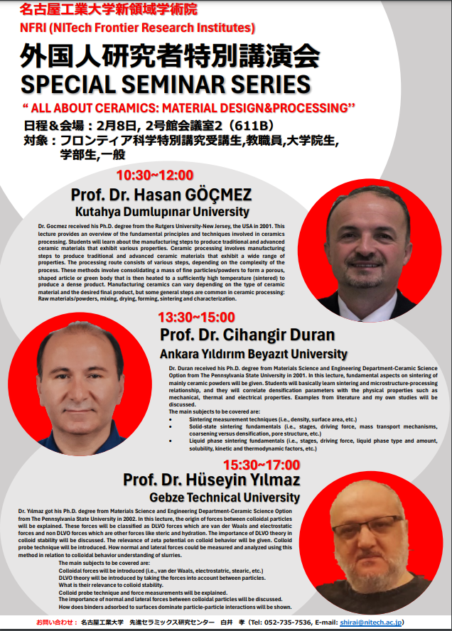 MuhendisveDoga's tweet photo. Metalurji ve Malzeme Mühendisliği öğretim üyesi Prof. Dr. Cihangir Duran, iki akademisyen ile beraber Japonya Nagoya Üniversitesinde elektronik seramikler alanında seminer vermek üzere davet edildi. @LabSeki @ybuankara https://t.co/wMNGshWmZF