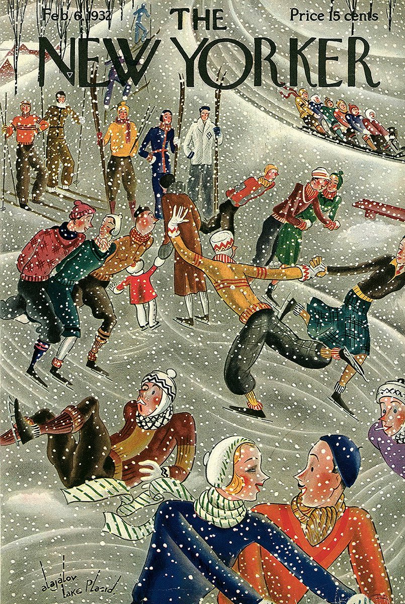 LRonLacy's tweet photo. #OTD in 1932
‘Lake Placid’
Cover of The New Yorker, February 6, 1932
Constantin Alajálov
#TheNewYorkerCover #ConstantinAlajálov #LakePlacid #wintersports #iceskating #skiing #bobsledding https://t.co/o4maSRG05U
