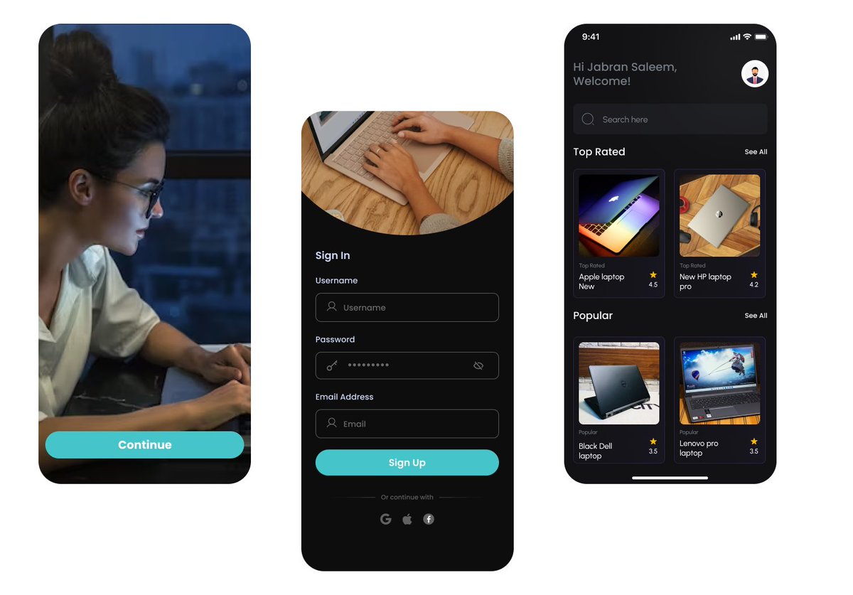 GibranSale63131's tweet photo. I'm super excited to share my latest UI/UX project with you all. 🎉 It's a laptop app design that I've been working on, #uidesignpatterns #uidesign #uiux #uiuxdesign #uxdesign #uxdesigner #uxdesigners #figma #mobileappdesign #userinterfacedesign #figmacommunity #mobileapp https://t.co/tGBY0qtLz5
