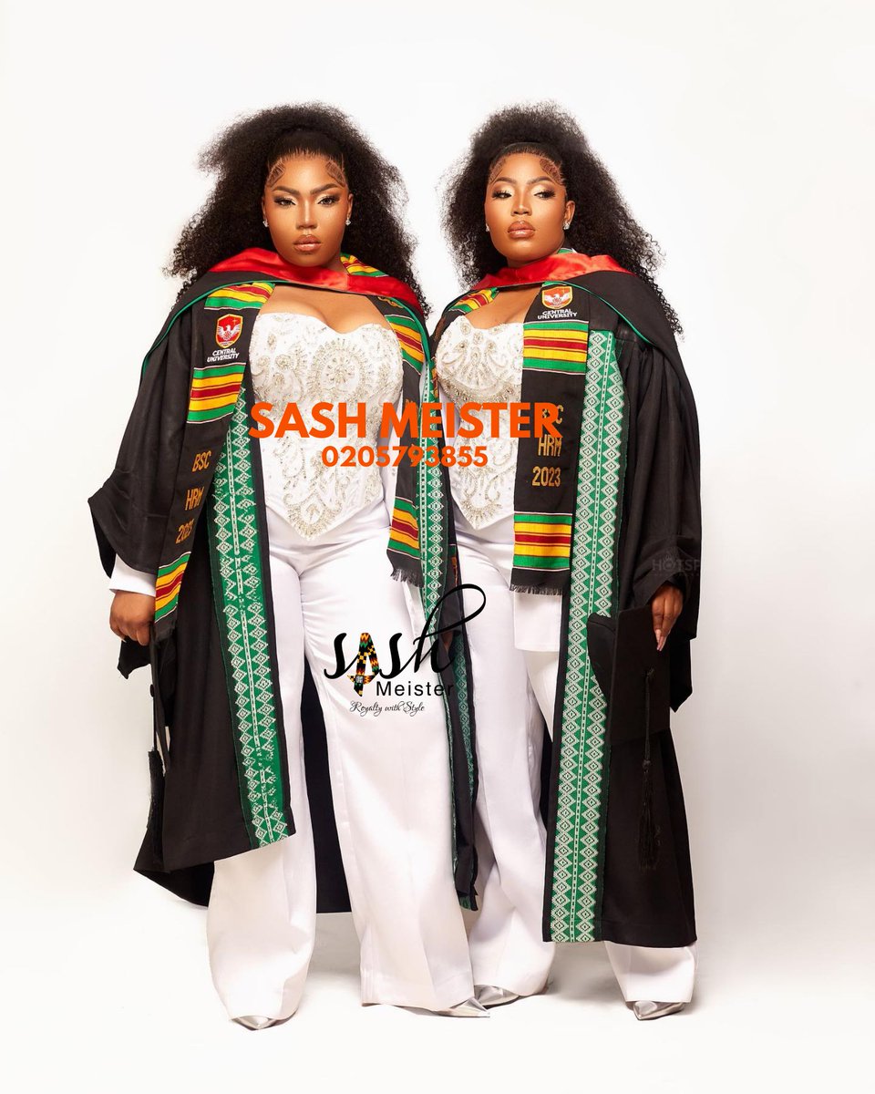 sash_meister's tweet photo. Double the Celebration, Double the Excellence. Congrats @_your_favorite_twins we appreciate you graduating with us.
#Twinning #GraduationGoals #SashMeister #RoyaltywithStyle #Graduation #KenteSash #Kente #centraluni https://t.co/utjO04OR0c