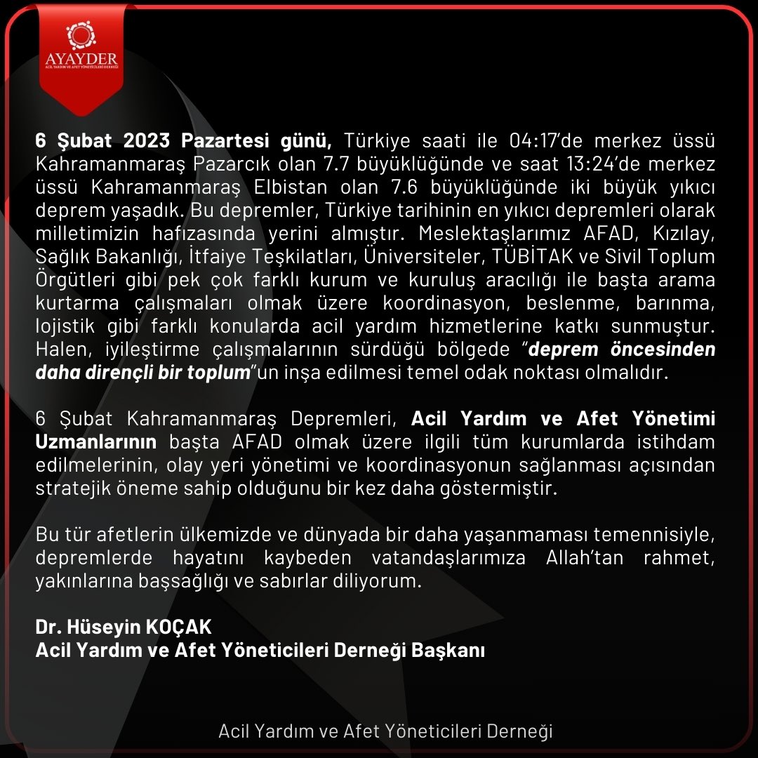 #6subat2023  <a href="/AFADBaskanlik/">AFAD</a>