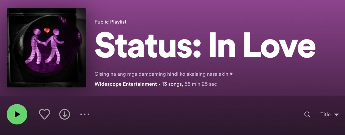 STATUS: IN LOVE 💘

Gising na ang damdaming hindi ko akalaing nasa akin. 
Puro hugot, puro feels, at puro love songs 👉🏻🥺👈🏻

Stream now! 
open.spotify.com/playlist/7aZZL…