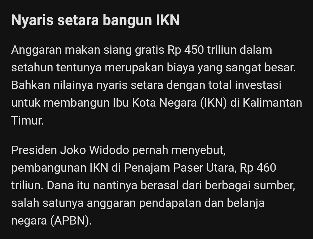 pengincumlaude's tweet photo. Aku sendiri punya beberapa alasan buat nolak program ini: 
1. Biayanya setara kaya bikin IKN
Guys, mereka bilang butuh 450T/tahun buat ngasih makan semua anak2. Ini biaya yg hampir setara kaya bangun IKN:"D

Sedangkan di debat terakhir, pak prabs juga bilang mau ngasih makan https://t.co/BKDh3gluy7