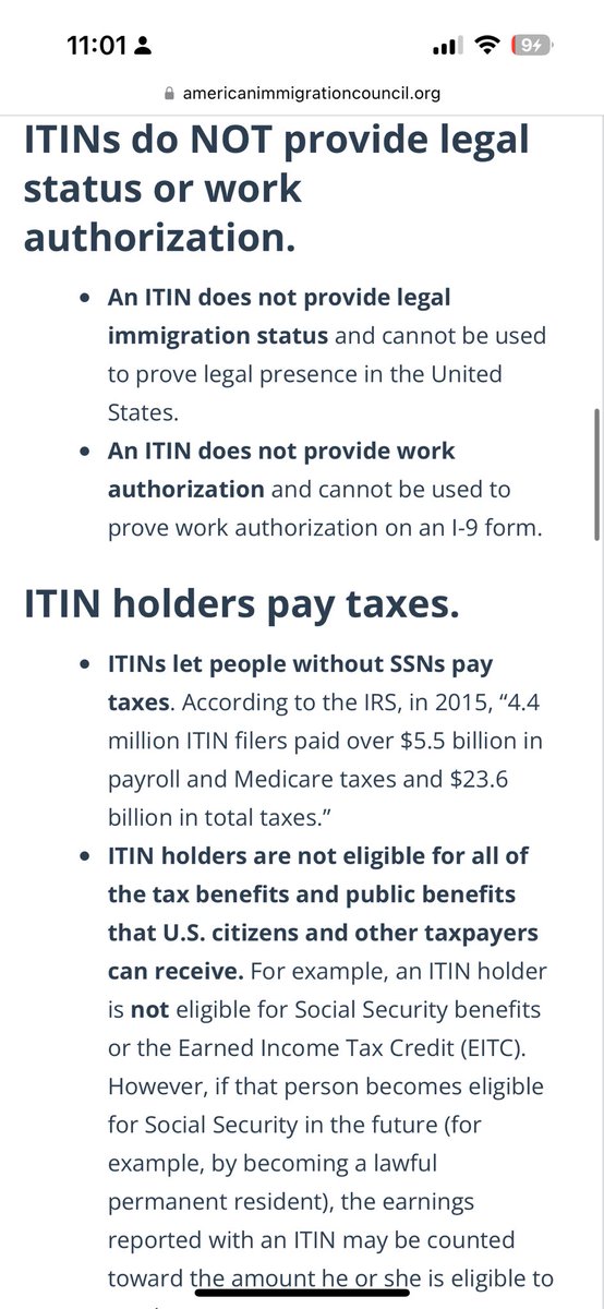 fbgmlae's tweet photo. @elonmusk Undocumented immigrants don’t pay taxes? Wait until you find out what an ITIN number is…Very irresponsible to spew information without doing at the least, a quick google search. Smh https://t.co/ecHx6bA50Q