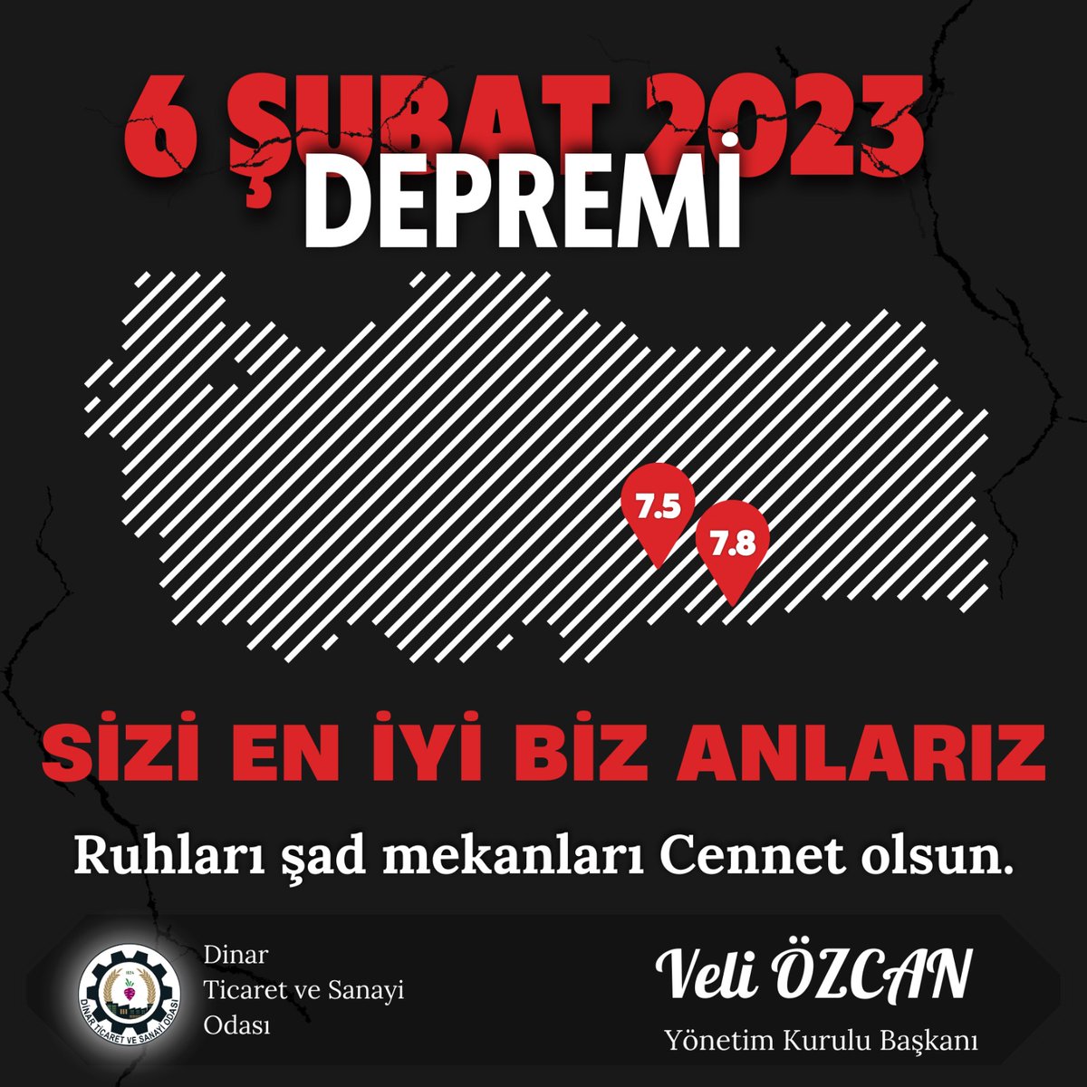 Bu acıyı en iyi anlayanlardan olarak böyle bir acının ülkemizde ve dünyada bir daha yaşanmamasını diliyor, depremde kaybettiğimiz vatandaşlarımızı rahmetle anıyor, yakınlarına ve aziz milletimize sabır diliyorum. @veliozcan03