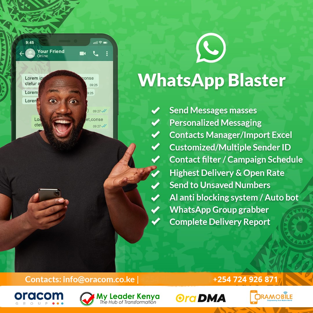 simon_odemba's tweet photo. Elevate your business with Bulk WhatsApp Blaster &amp; SMS: ✅ Instant Reach ✅ Personalized Campaigns ✅ Real-Time Analytics ✅ Dependable Delivery Call 254799834188 or visit: https://t.co/Dtsoq4gIjP. Zero Interestloans,#CASID2024,#TukoCyberSmart,Japan,Brentford,#Exness15,Foden https://t.co/L6R4HhBkmU