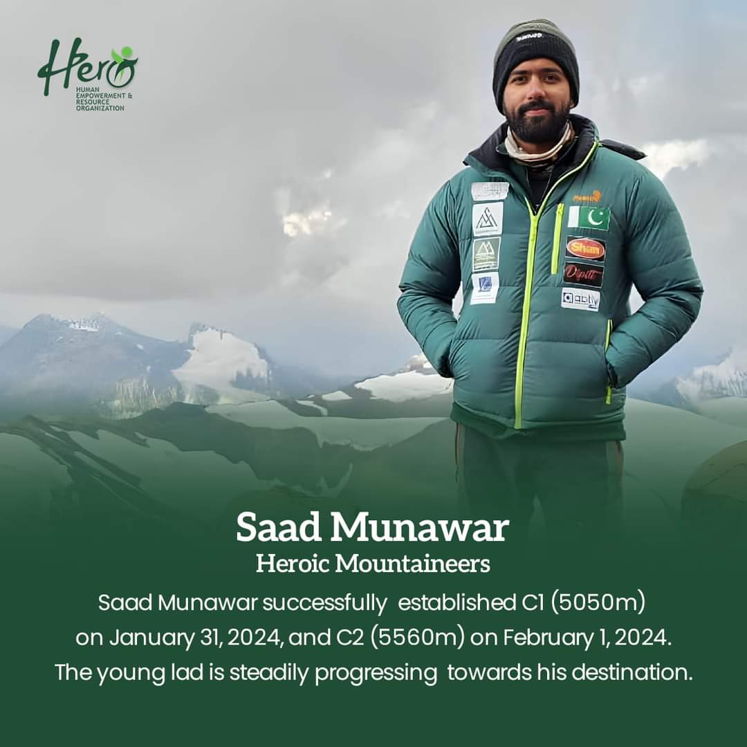 heroofficialorg's tweet photo. A quick update about our proud mountaineer, Saad Munawar, who is successfully on his way to making Pakistan proud. 🇵🇰🌟

#Mountaineers #HERO #pakistantalent https://t.co/ABdeNh2N2J