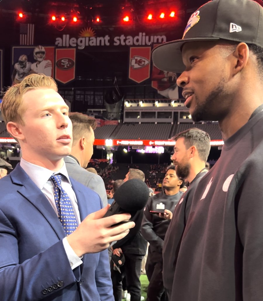 Eli Fishman (@elijfishman) on Twitter photo Awesome to chat with 49ers Offensive Assistant Coach Jordan Hogan, who played <a href="/BPort_Football/">Brockport Football</a>, coached <a href="/BuffStateFB/">Buffalo State FB</a> 2013-16 and <a href="/BigRed_Football/">Cornell Football</a> from 2017-20.
We talked Empire 8/Liberty League Football, Coaching at Cornell, and of course Super Bowl LVIII. Coming soon to <a href="/WICB/">WICB</a>🎙️ Awesome to chat with 49ers Offensive Assistant Coach Jordan Hogan, who played <a href="/BPort_Football/">Brockport Football</a>, coached <a href="/BuffStateFB/">Buffalo State FB</a> 2013-16 and <a href="/BigRed_Football/">Cornell Football</a> from 2017-20.
We talked Empire 8/Liberty League Football, Coaching at Cornell, and of course Super Bowl LVIII. Coming soon to <a href="/WICB/">WICB</a>🎙️