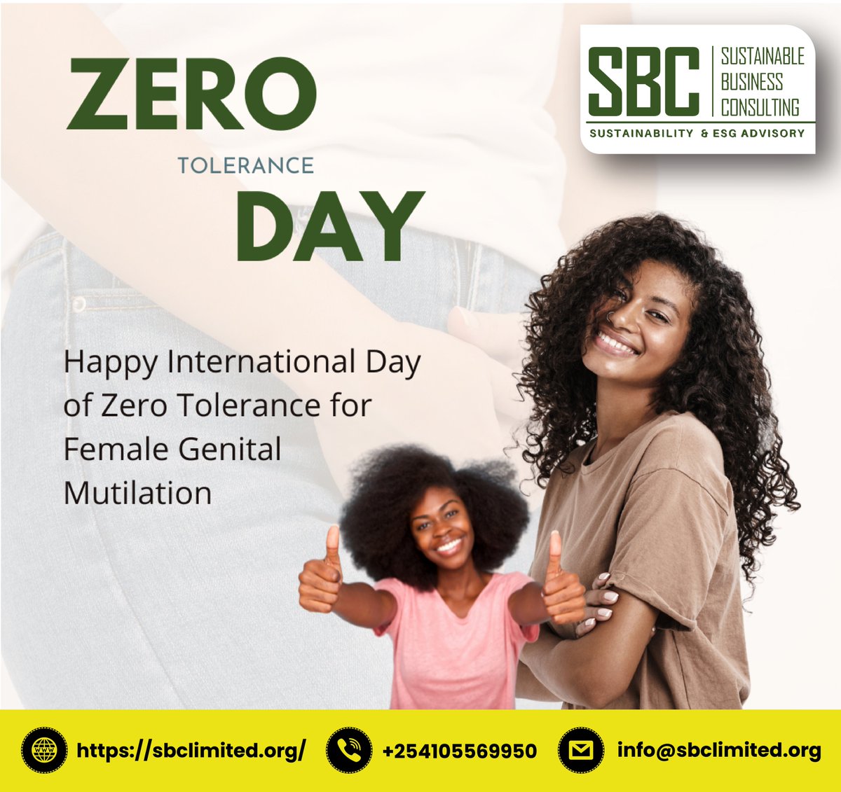 Happy International Day of Zero Tolerance for Female Genital Mutilation! Let's join hands to raise awareness, advocate for the rights of women and girls, and put an end to this harmful practice. #EndFGM #ZeroToleranceFGM #EmpowerWomen #ProtectGirls #HumanRights