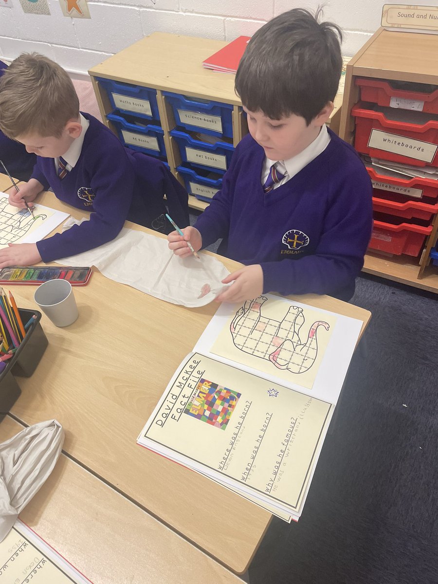 Emmaus_School's tweet photo. 2W have been enjoying their painting topic for Art, we used watercolours to make our own Elmer painting! 🎨🖌️ #EmmausYearTwo #EmmausArt https://t.co/IBS7WXTLsi