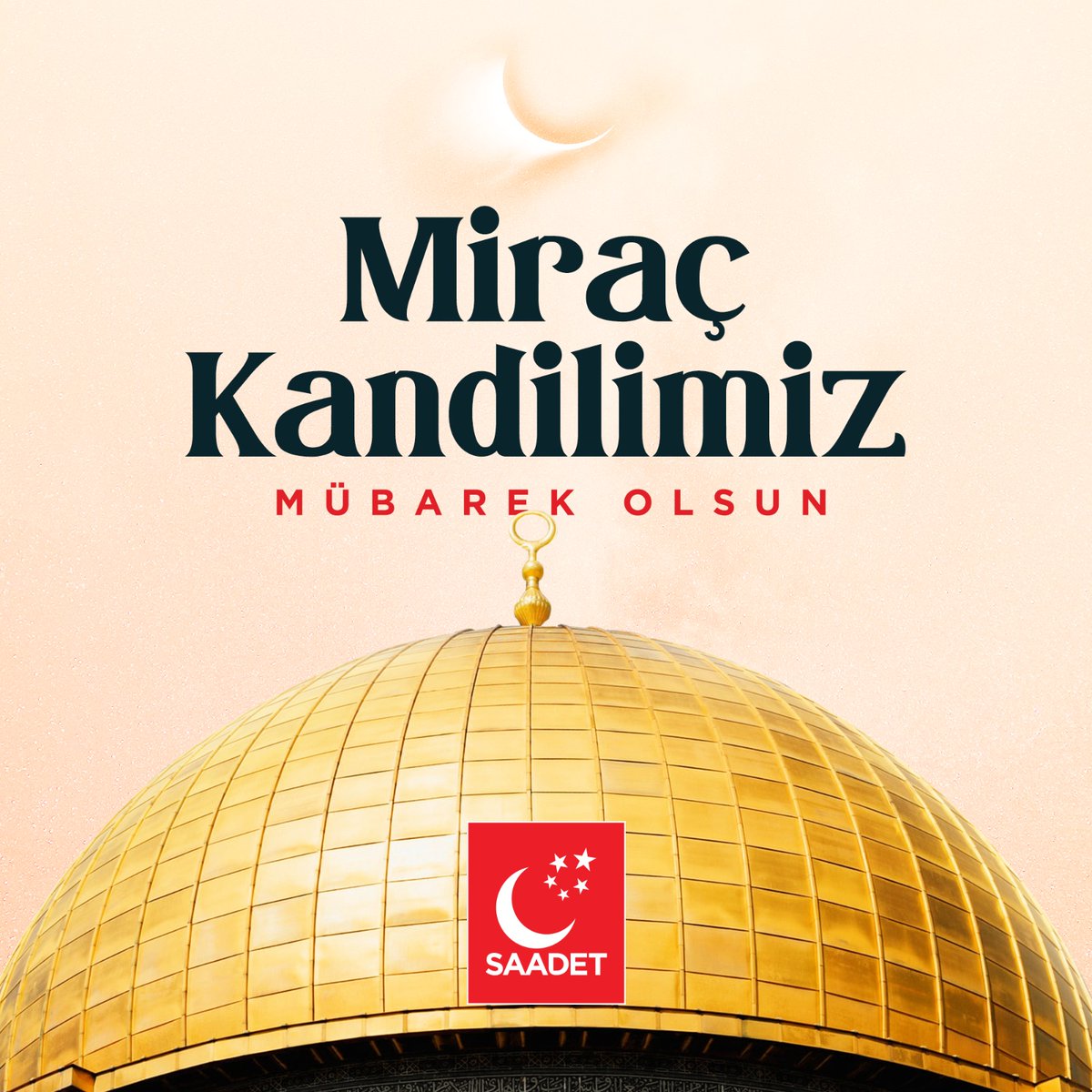 Peygamber Efendimizin miracına şahit olan Mescid-i Aksa'nın özgürlüğüne şahit olmak duasıyla; Miraç Kandilimiz mübarek olsun.
#MiracKandili