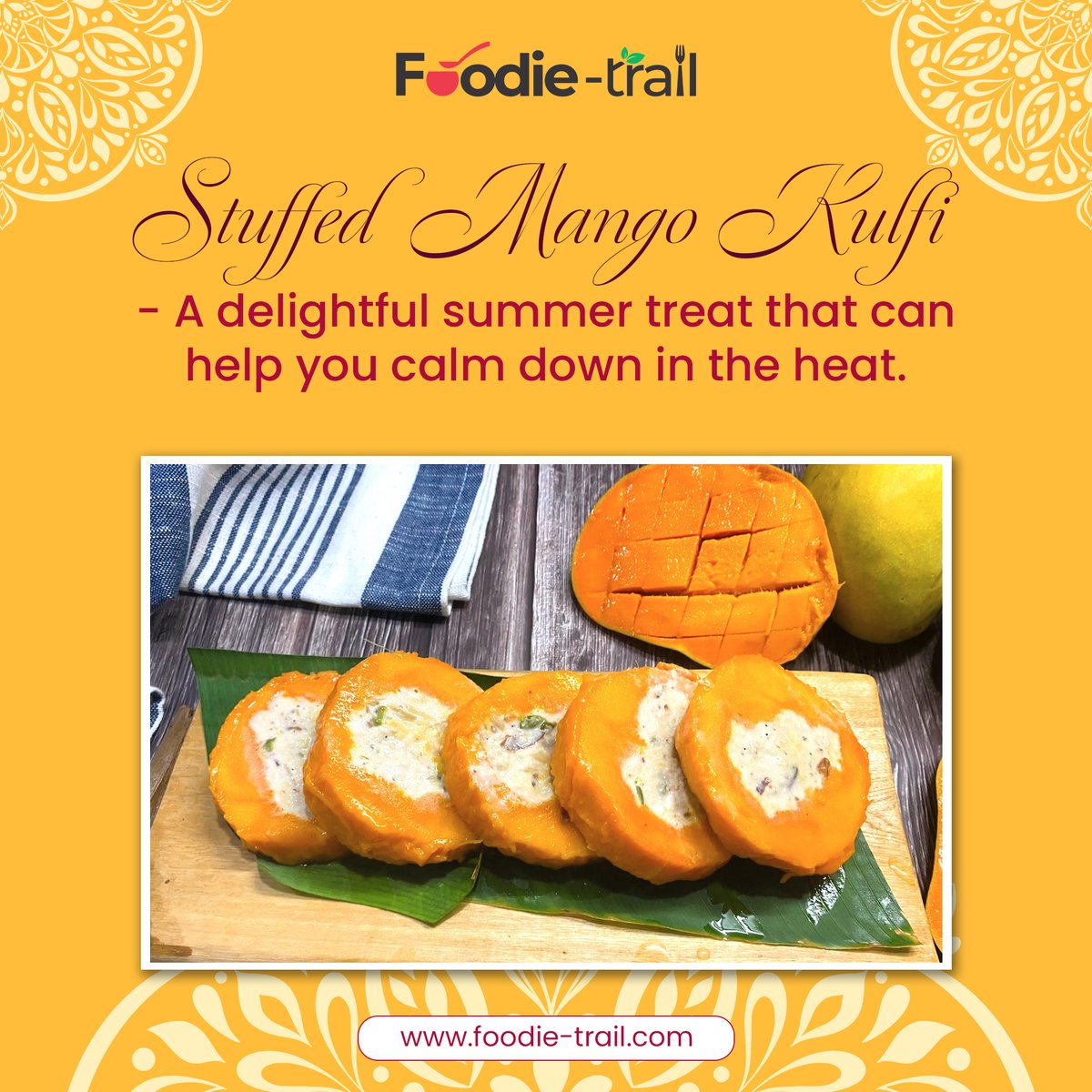 TrailFoodie's tweet photo. Chill out this summer with the heavenly goodness of Stuffed Mango Kulfi 🥭☀️ A delightful treat that's as cool as it gets! ☀️🍦 

Read the full recipe here - https://t.co/jiYip6VtWn

Comment below 👇🏻 your favourite summer treats.

#MangoKulfiDelight https://t.co/ycakF8asgV