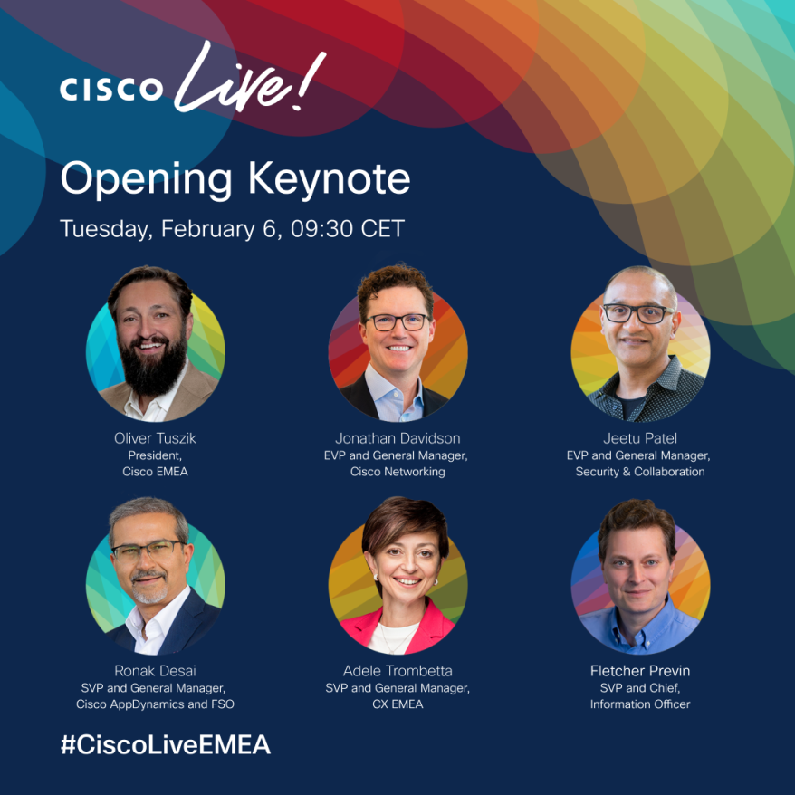 CiscoIIoT's tweet image. Join us for the Opening Keynote in one hour, live from #CiscoLiveEMEA. Hear from Cisco’s executive leadership team how we can access infinite possibilities by harnessing the power of AI. ⚡ 

Watch the broadcast: cs.co/6012pQTXg

#CiscoIoT #IndustrialIoT