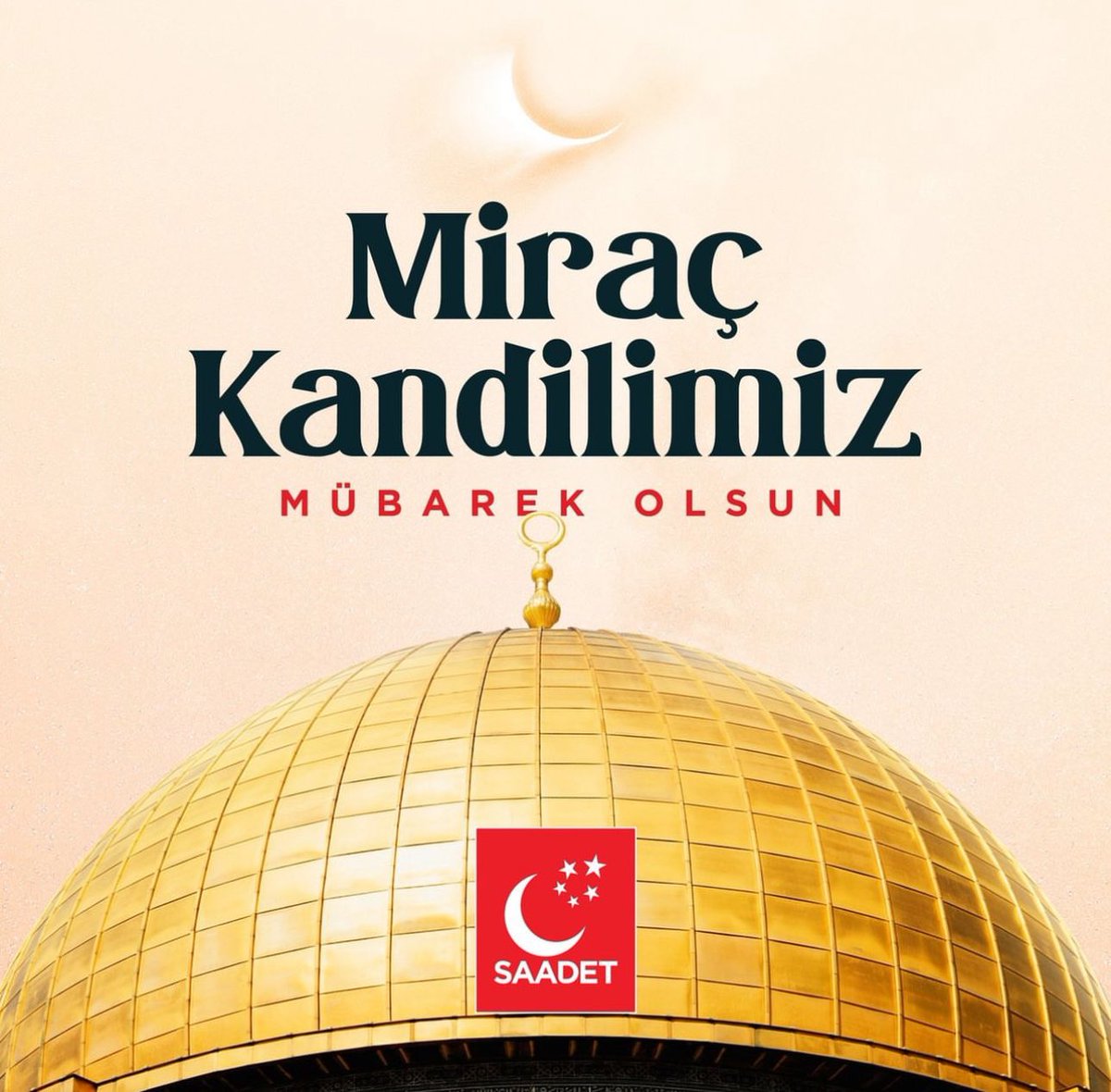 Peygamber efendimizin miracına şahit olan mescid-i aksa’nın özgürlüğüne şahit olmak duasıyla; Miraç kandilimiz mübarek olsun