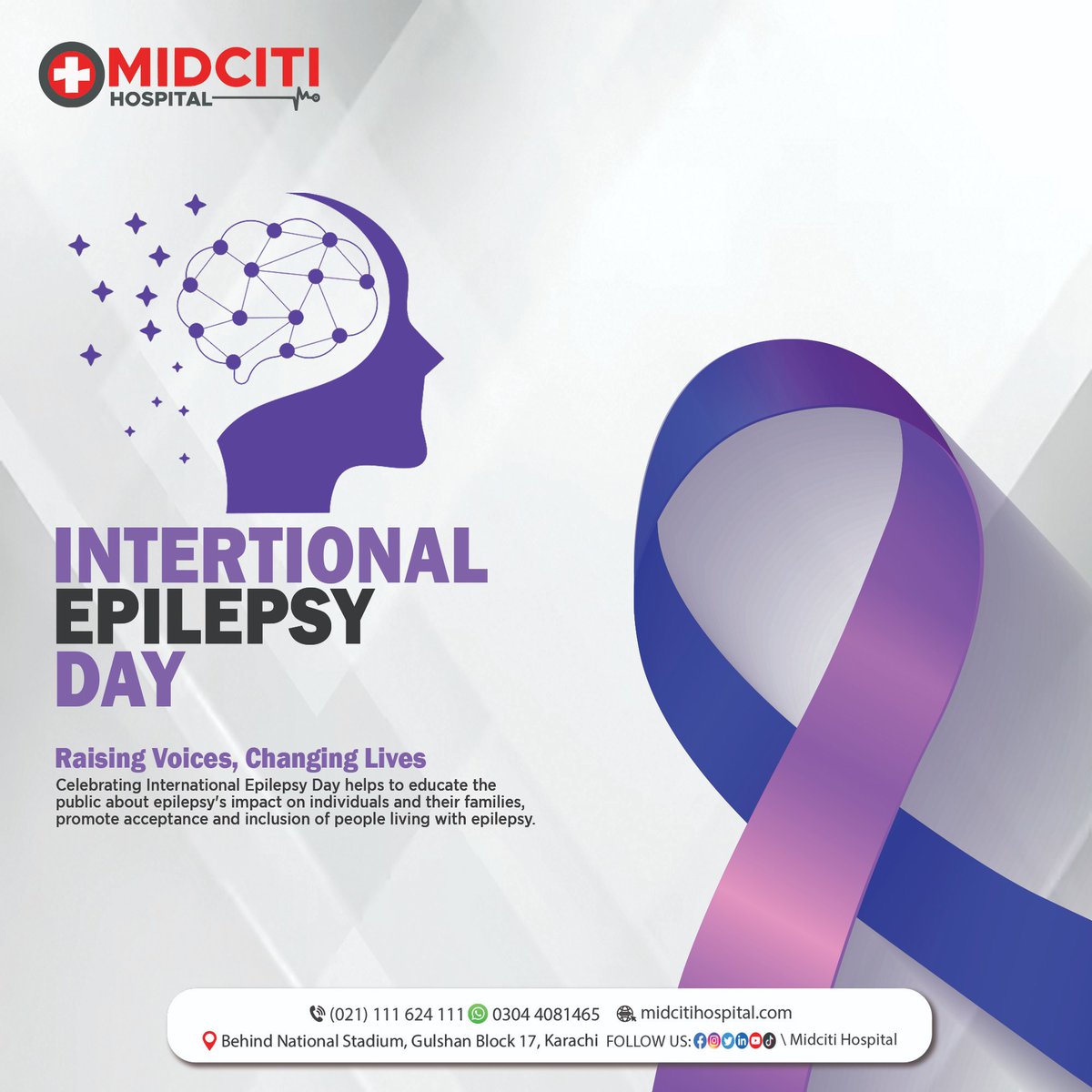 Midcitihosp's tweet photo. Today, we come together to raise awareness and support for International Epilepsy Day. Together, we can strive for a world where everyone affected by epilepsy receives the care, acceptance, and support they deserve.
#EpilepsyAwareness #SeizureSupport #EndEpilepsyStigma https://t.co/2XjS8maZEg