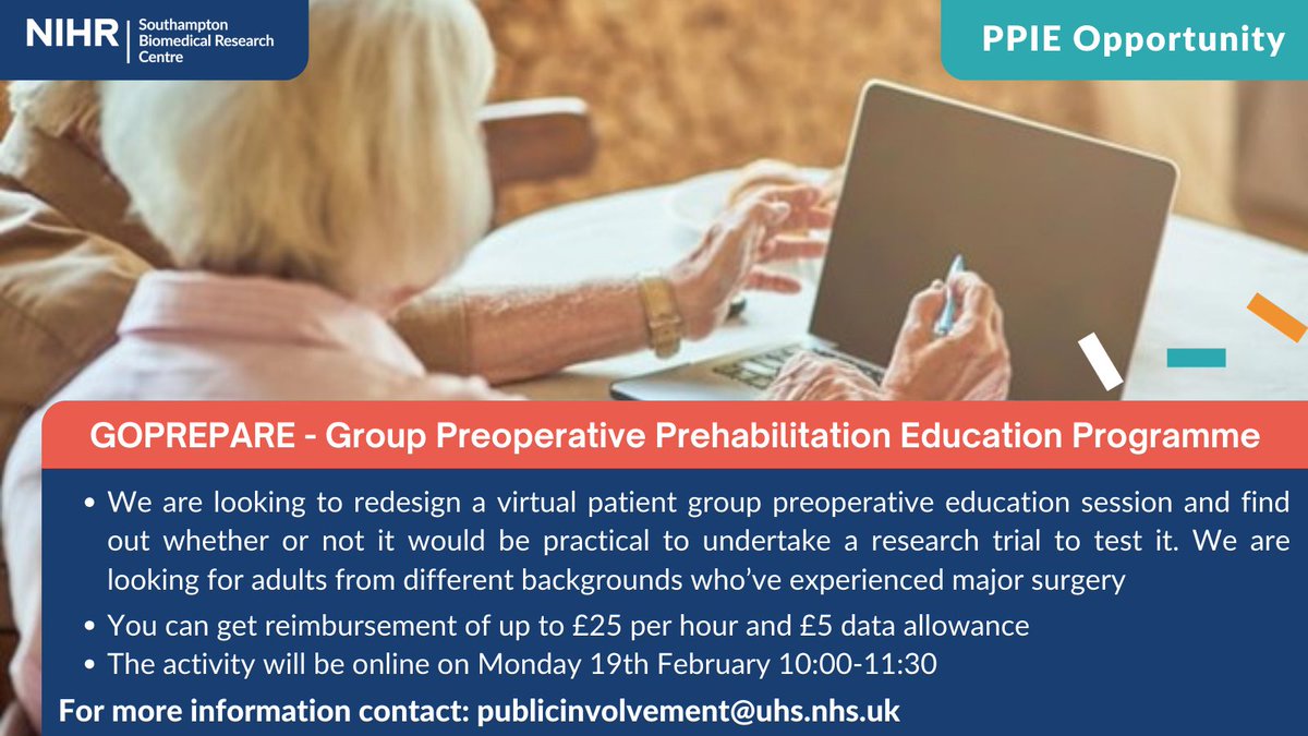 Imogen Fecher-Jones (@ifecherjones) on Twitter photo Have you had surgery requiring more than one night in hospital? What did you wish you had known? Come and join our patient involvement group in redesigning preoperative education. More info below. <a href="/UHS_POM/">UHS Perioperative Care team</a> <a href="/mysurgeryandme/">john moore</a> <a href="/ZoeMerchantOT/">Zoe Merchant OT</a> <a href="/RuthieAMcD/">Ruth McDonald</a> Have you had surgery requiring more than one night in hospital? What did you wish you had known? Come and join our patient involvement group in redesigning preoperative education. More info below. <a href="/UHS_POM/">UHS Perioperative Care team</a> <a href="/mysurgeryandme/">john moore</a> <a href="/ZoeMerchantOT/">Zoe Merchant OT</a> <a href="/RuthieAMcD/">Ruth McDonald</a>