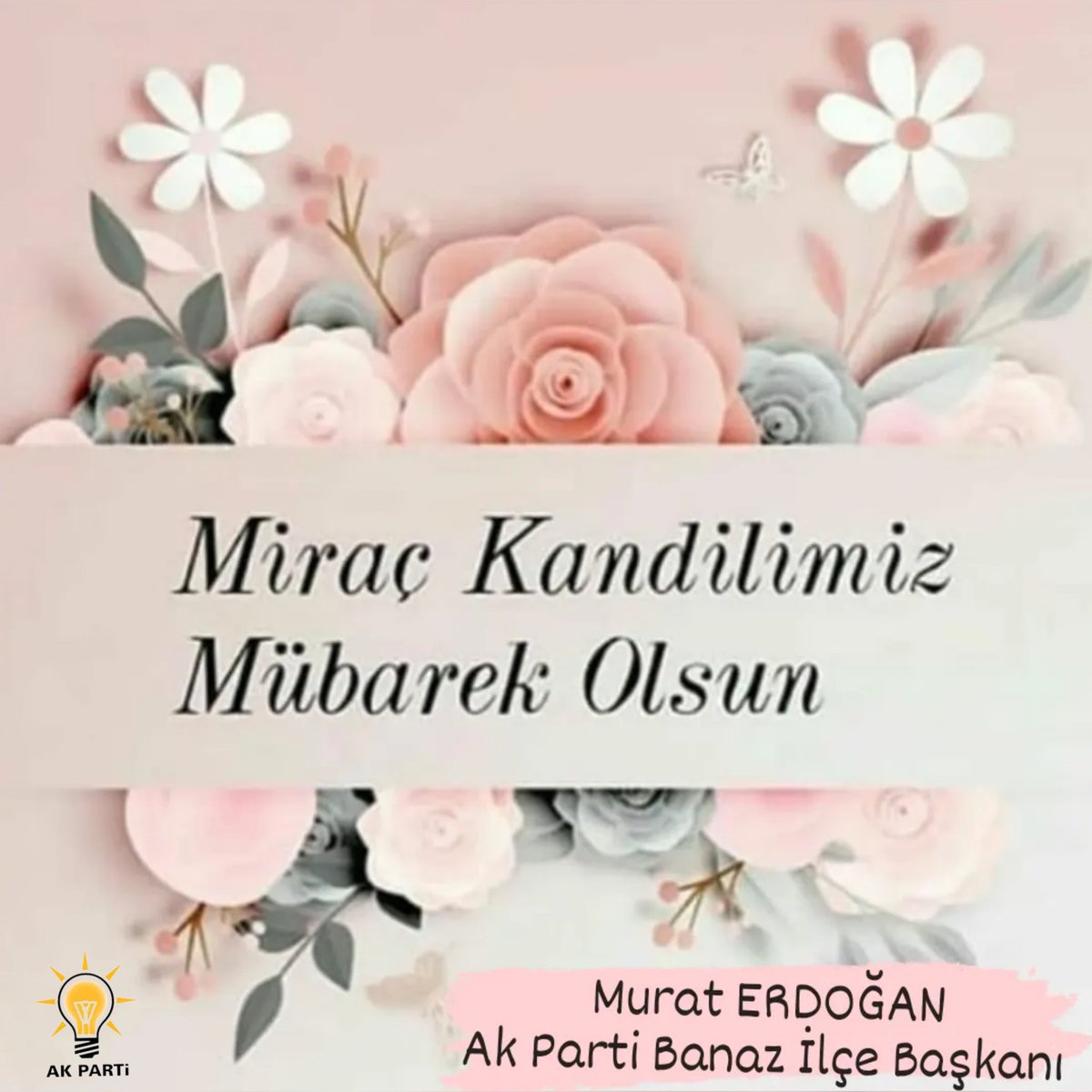 🇹🇷SELAM VE DUA İLE 🇹🇷Tüm İslam âleminin Miraç Kandili mübarek olsun. 
Rabbim Milletimizi ve Ülkemizi her türlü felaketten muhafaza eylesin dualarınız kabul KANDİLİNİZ MÜBAREK OLSUN 🤲🇹🇷🇹🇷🇹🇷
<a href="/Akparti/">AK Parti</a>
<a href="/muraterdogan_64/">Murat Erdoğan</a>