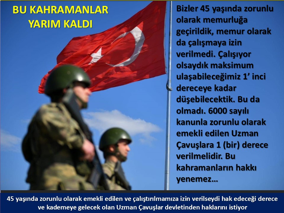 #OnlarBizimEvlatlarımız #VatanUzmanÇavuştur #UzmanÇavuşlarDerki #UzmanÇavuş #BirDereceHak @RTErdogan @tcsavunma @hulusiakarmedya @Akparti @nacibostanci @akbasogluemin @AliYerlikaya @UlviYonter @dbdevletbahceli @mustafaelitas @UlviYonter @erkanakcay45 @dijital @alitilkici38