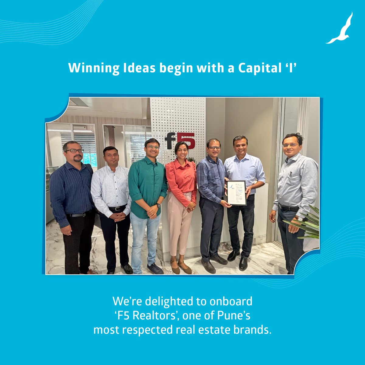 We’re delighted to onboard ‘F5 Realtors’ for their landmark project ‘The Capital’. We’re confident that with Seagull as their strategic communications partner, every new idea will soar higher than ever.
#SeagullAdvertising #ClientOnboarding #Collaboration #GrowBetter