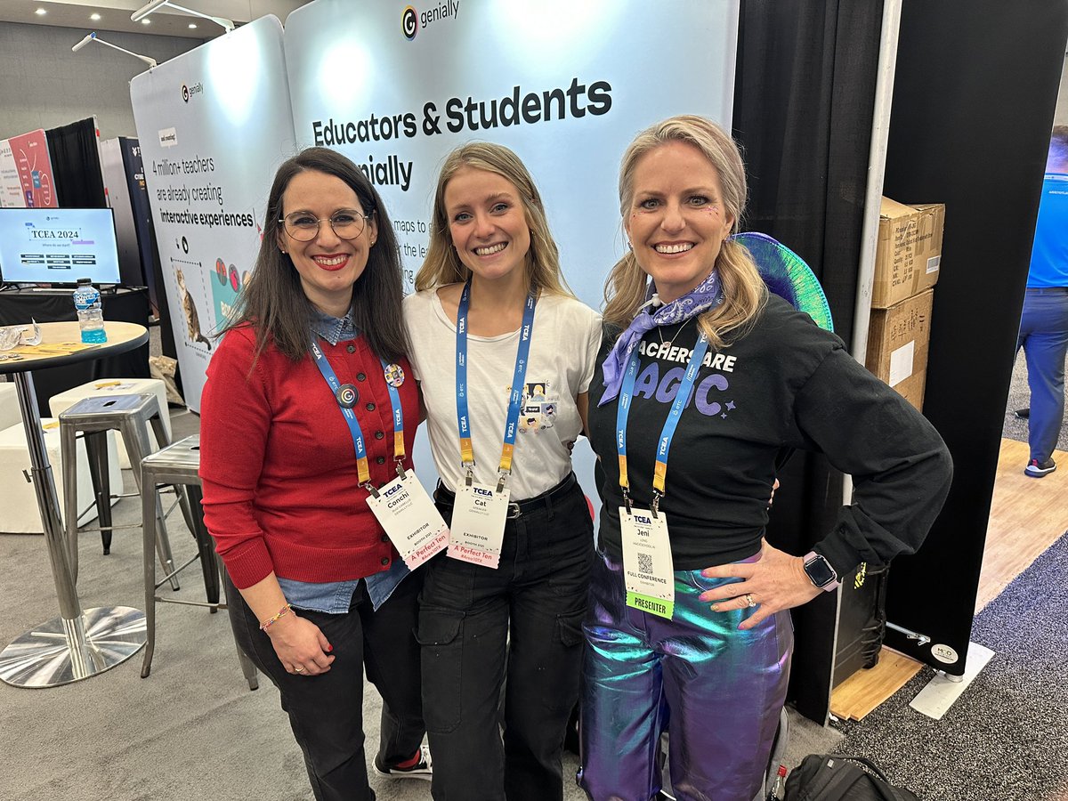 ALWAYS a pleasure to see these ladies! If you’re at @TCEA be sure to stop by and complete the @genially scavenger hunt! 💜 #TCEA #Magicschoolai #teachersaremagic #madewithmagic