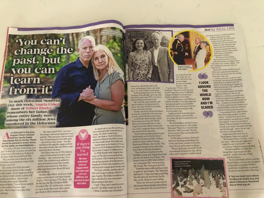Our chairman Angela Cohen was interviewed for @BestMagOfficial recently to mark #HolocaustMemorialDay. Here is the interview in which she talks about her father's experiences in the #Holocaust and also her worries about the rise in #antisemitism in the UK.