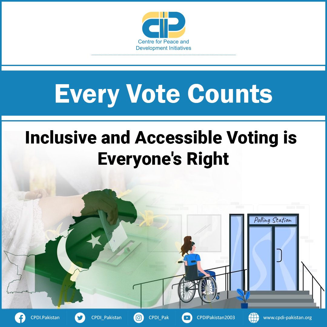 cpdi_pakistan's tweet photo. Beyond physical barriers, individuals with disabilities face attitudinal obstacles, such as pity, when attempting to participate in the voting process. Let's refrain from pitying voters with disabilities or dictating what is best for them. Instead, let's listen to their voices and facilitate their right to vote on February 8, 2024.
#InclusiveElection #Accessibility #GeneralElection2024