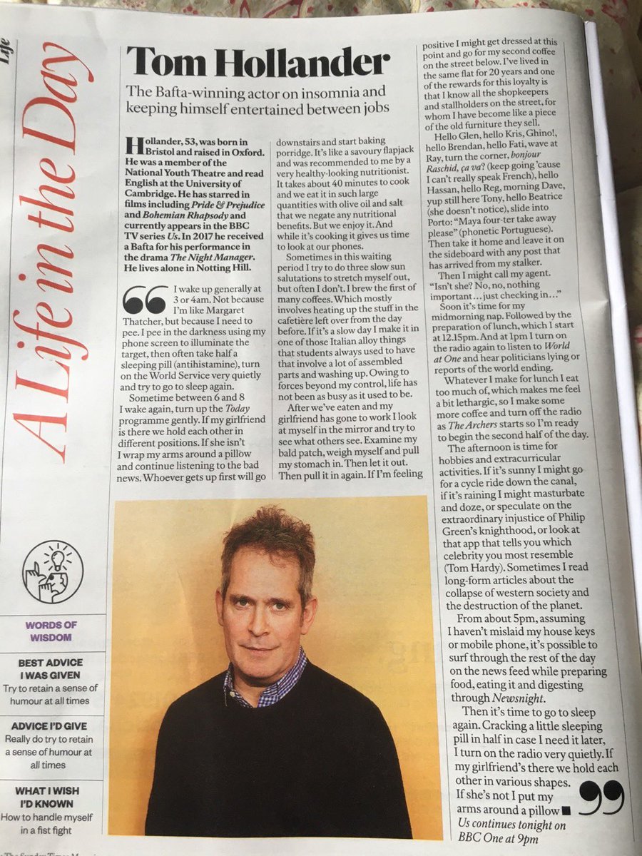 If you feel the need to decompress after reading the Day in the Life of Gregg Wallace, may I remind you of this masterpiece by Tom Hollander. Entertaining for completely opposite reasons.