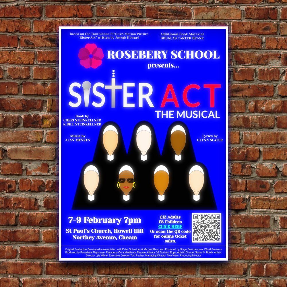 Our production of Sister Act: The Musical starts tomorrow evening from 7.00pm. We hope to see lots of you there! For more information, please visit our website.

#roseberyschool #epsom #surrey #surreyschools #weareglf #glfschools #sisteract #dramaproduction @GLFSchools