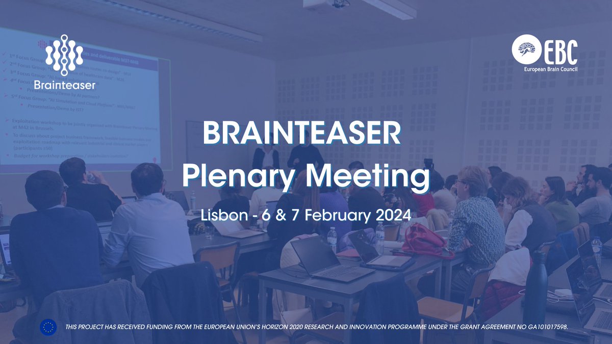 European Brain Council (@eu_brain) on Twitter photo EBC is attending the <a href="/brainteaser2020/">BRAINTEASER</a> plenary meeting in Lisbon!
#BRAINTEASER is an EU-funded research project leveraging #AI and big data to better support people living with #MS and #ALS, and clinical decision making.
Find out more here: braincouncil.eu/projects/brain… EBC is attending the <a href="/brainteaser2020/">BRAINTEASER</a> plenary meeting in Lisbon!
#BRAINTEASER is an EU-funded research project leveraging #AI and big data to better support people living with #MS and #ALS, and clinical decision making.
Find out more here: braincouncil.eu/projects/brain…