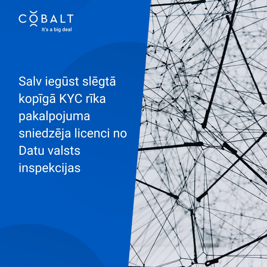 Igaunijas jaunuzņēmums Salv kā pirmais uzņēmums Latvijā saņem slēgtā kopīgā KYC rīka pakalpojuma sniedzēja licenci, un gatavojas piedāvāt iespēju Latvijas finanšu institūcijām sadarboties, lai īstenotu efektīvāku AML un sankciju risku pārvaldību: cobalt.legal/lv/news-cases/…