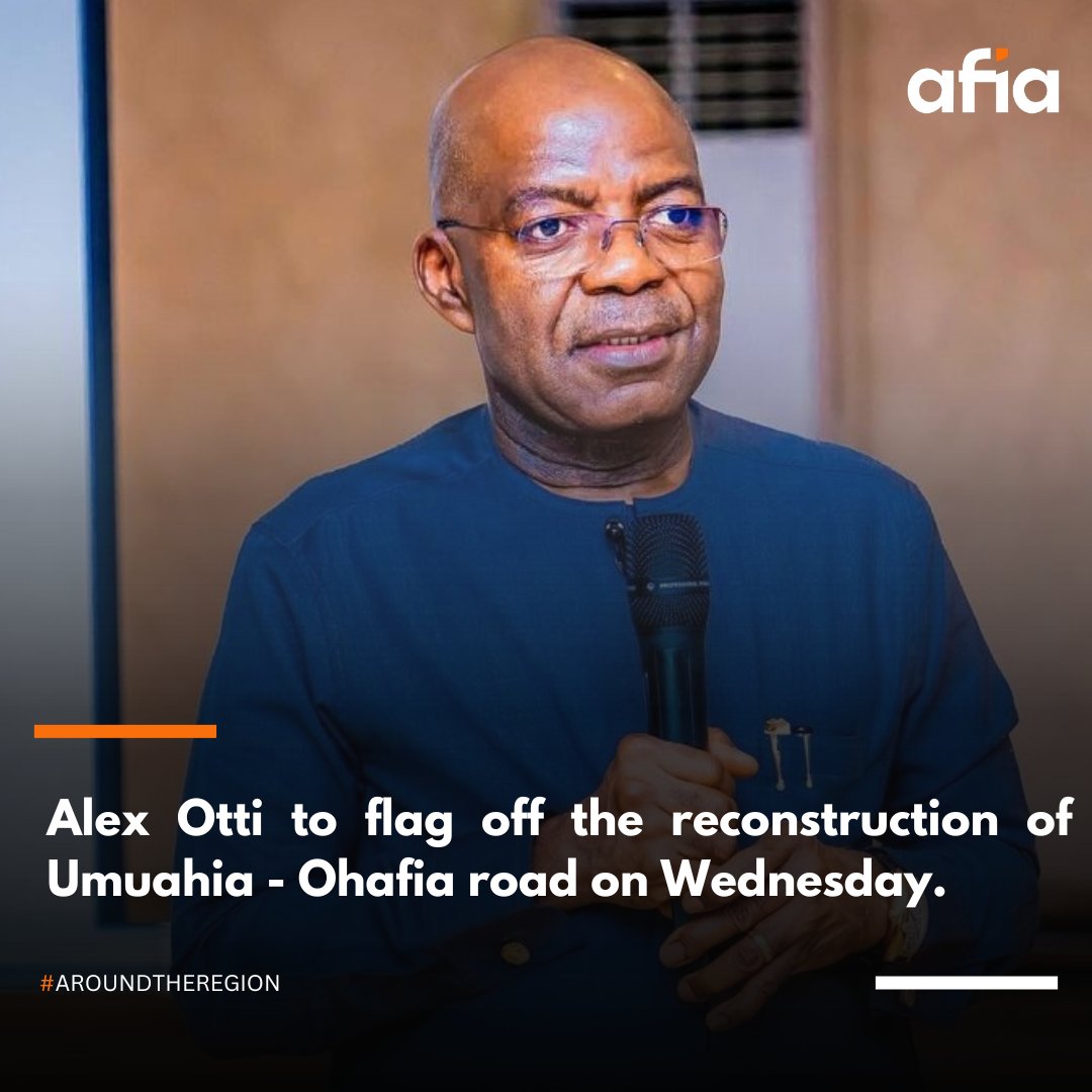 AfiaTvOfficial's tweet photo. Alex Otti to flag off the reconstruction of the deplorable Umuahia - Uzoakoli - Ohafia road in Wednesday.
#AfiaTV #AlexOtti #AbiaState #Infrastructure #Aba #Abians #AroundTheRegion https://t.co/vEfAmkI27H