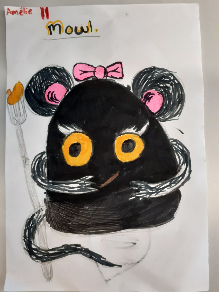 In 2024, we'll share our fave mowl pics sent by readers. This is by Amelie, age 11.
See more on the quicksmiths website buff.ly/4277rdq. We'd love to see your drawings too!
#middlegradefiction #fantasyadventure #stemgirls  #fantasyanimals #kidsdrawing