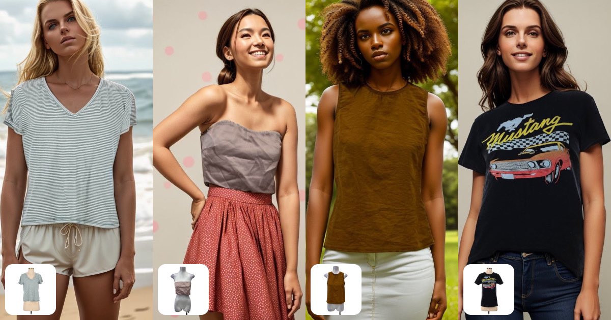 🆕 in Pebblely Fashion: Mannequin to model photos

You can now upload either flatlay images or mannequin images of your fashion tops to put them on AI-generated fashion models. 

Create new assets and content with your existing mannequin images—without doing another photoshoot.