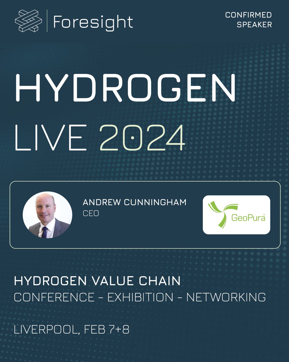 GeoPura CEO, Andrew Cunningham, is speaking at <a href="/Foresight___/">Foresight</a> Hydrogen Live 2024 in Liverpool this week, sharing more details on <a href="/hymarnhampower/">HyMarnhamPower</a>, our joint venture with <a href="/JGPears/">JG Pears</a>, which has successfully secured funding via the UK's first hydrogen allocation round (HAR1).