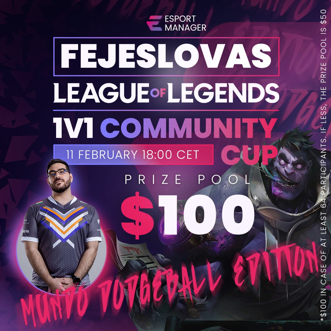 Hello Summoners! 🎮
Waking up from the winter sleep ❄️, we had the great idea of throwing a fun community cup 🏆
Join Us 🚀
esportmanager.com/tournaments/65…

#LeagueOfLegends #CommunityCup #GamingEvent #WinterAwakening
