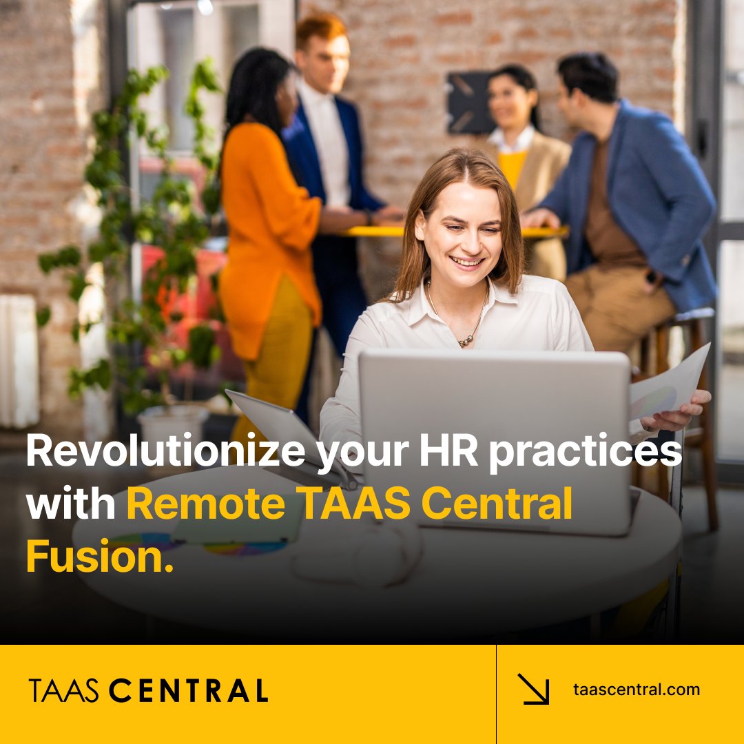 taascentral's tweet photo. Revolutionize your HR practices with Remote TAAS Central Fusion. From onboarding to offboarding, experience a seamless and remote workforce management solution that adapts to your company's unique needs. #RemoteHR #TAASInnovation https://t.co/BMRsNhn5yg