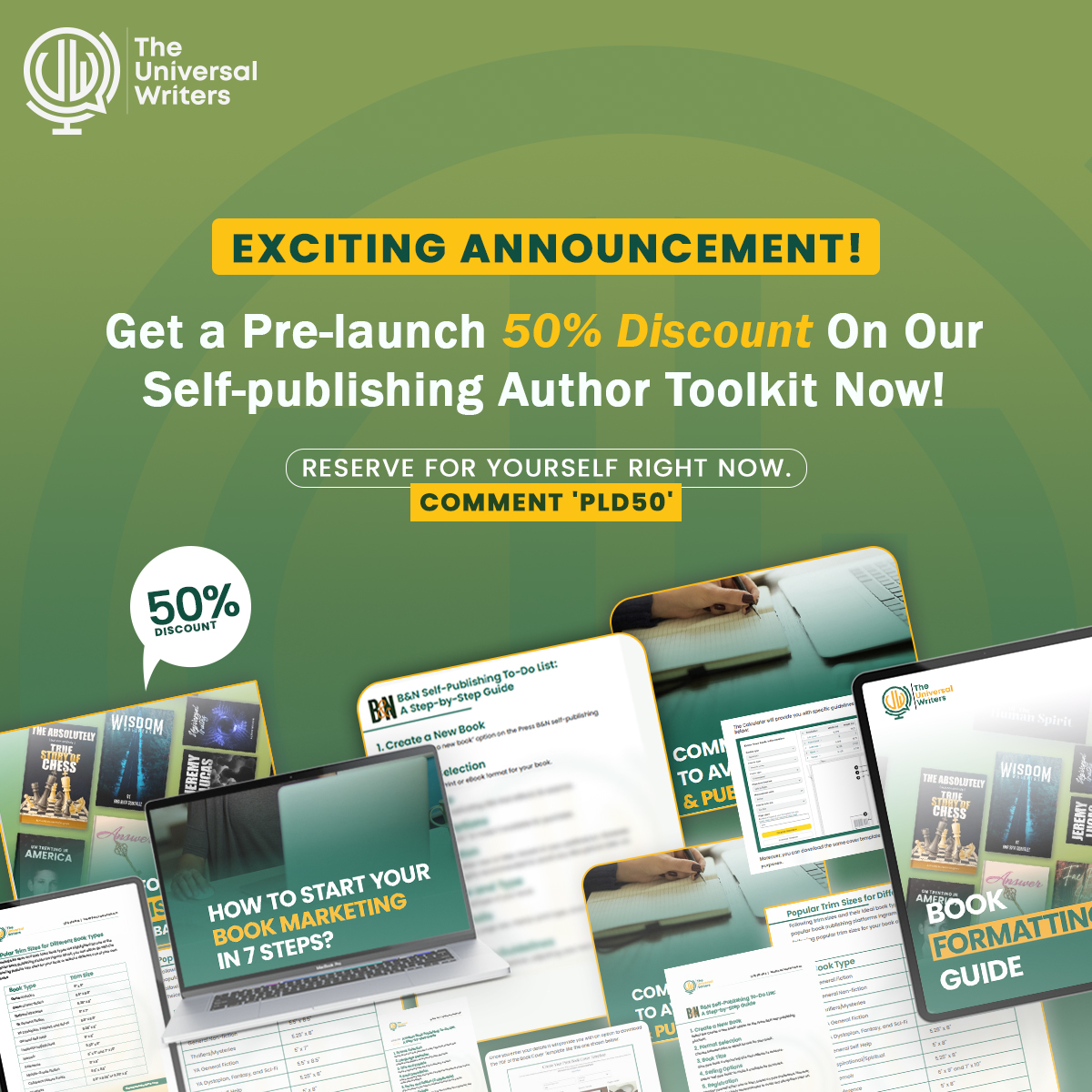 TheUniversalWr's tweet photo. Get ready for the launch ✨ of our epic Self-publishing Author 💼 Toolkit – your golden 🤩 ticket to writing and Self-publishing 📚 success!

#Announcement #discount #offer #selfpublishing #selfpublished #authorscommunity https://t.co/XyvJnCXOnT