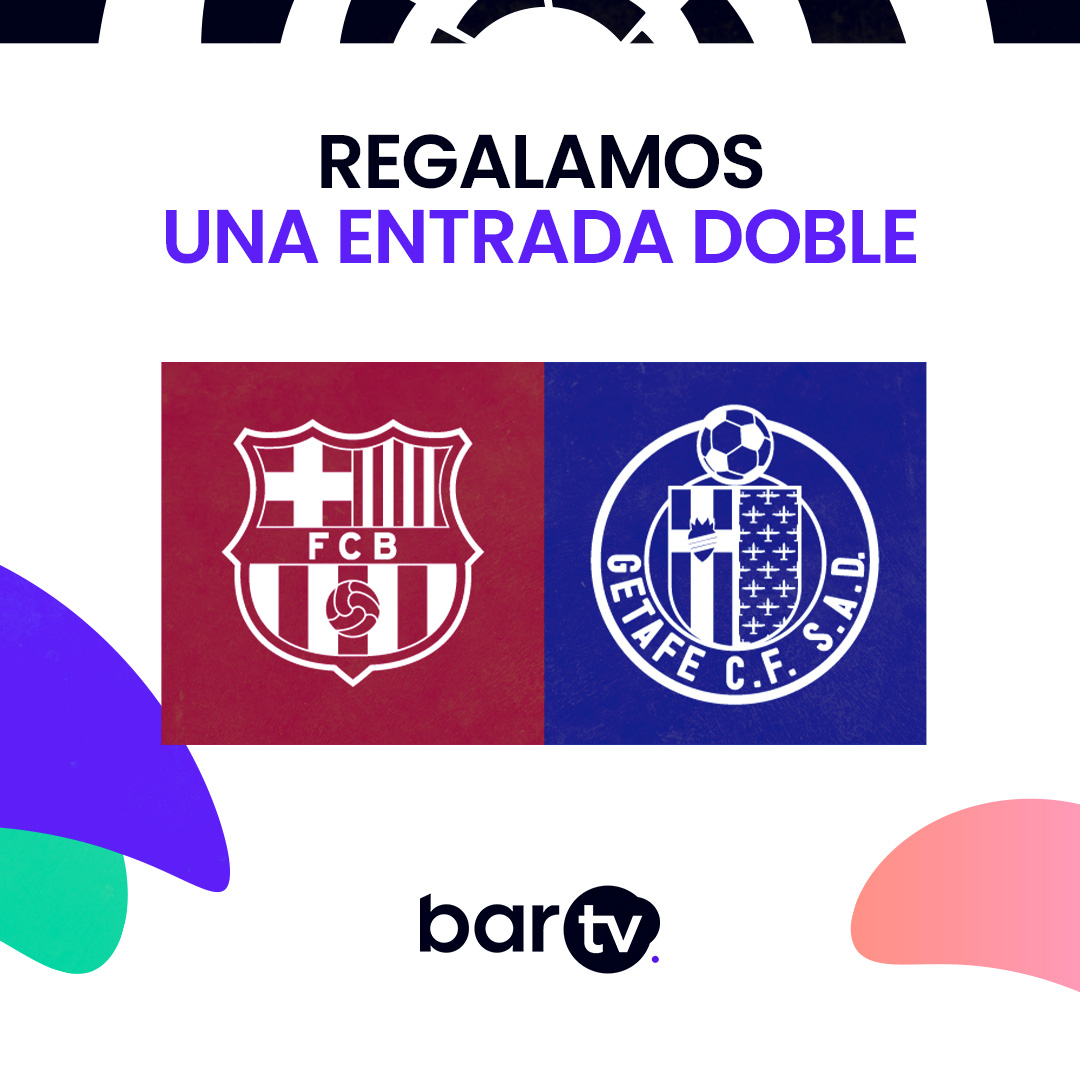 bar_tv's tweet photo. 🎁 𝗥𝗘𝗚𝗔𝗟𝗢 | ¿Quieres ganar una entrada doble para el @FCBarcelona_es 🆚 @GetafeCF?

❤️ Sigue a @bar_tv
🔄 Haz RT

🏅 ¡El domingo anunciamos a los dos ganadores! https://t.co/YZZTf3OJsg