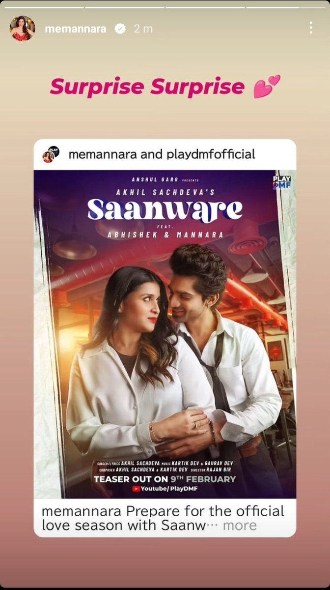 Wow!! I am sooo suprised 😱😱

Kuch be bolo mana cutie h 🤦❤️😅

SAANWARE POSTER OUT

#MannaraChopra #MannaraIsTheBoss #MannaraKiTribe