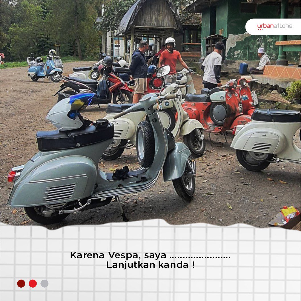 Hal yang kamu rasakan setelah naik vespa ?
Slide ke 3 lanjutkan di kolom komen ces !

#urbanations