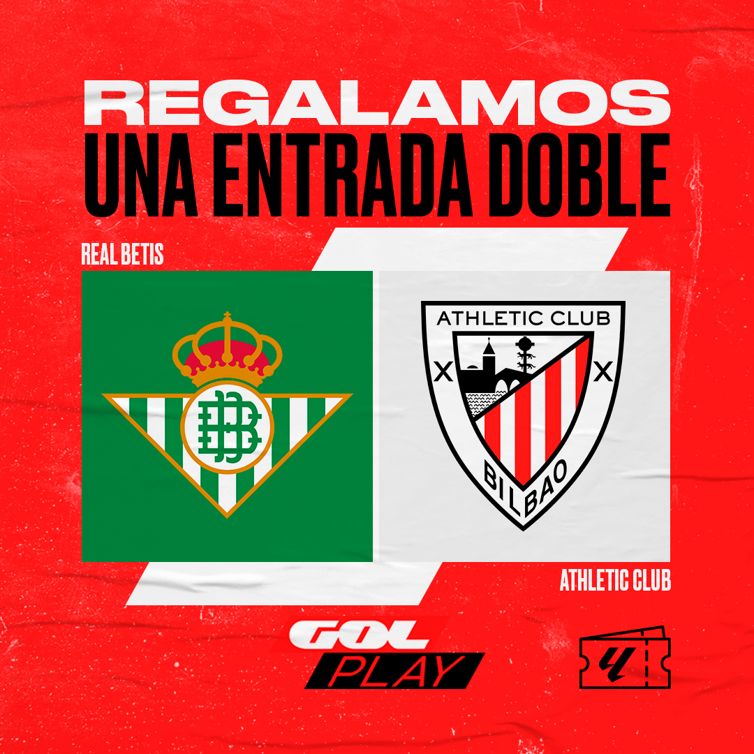 GOL PLAY (@gol) on Twitter photo 🎁 𝗥𝗘𝗚𝗔𝗟𝗢 | ¿Quieres ganar una entrada doble para el <a href="/RealBetis/">Real Betis Balompié 🌴💚</a> 🆚 <a href="/AthleticClub/">Athletic Club</a>?
❤️ Sigue a <a href="/Gol/">GOL</a>
📲 Haz RT
🏅 ¡El sábado anunciamos a los dos ganadores! 🎁 𝗥𝗘𝗚𝗔𝗟𝗢 | ¿Quieres ganar una entrada doble para el <a href="/RealBetis/">Real Betis Balompié 🌴💚</a> 🆚 <a href="/AthleticClub/">Athletic Club</a>?
❤️ Sigue a <a href="/Gol/">GOL</a>
📲 Haz RT
🏅 ¡El sábado anunciamos a los dos ganadores!