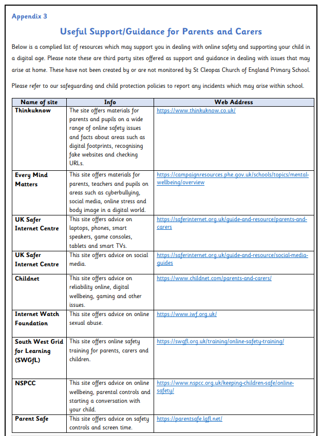 StCleopasYear5's tweet photo. FAO Parents/Carers: Here are some useful resources that offers advice and guidance on how to keep your child safe online. π»#stcleopascomputing
@stcleopas @year6stcleopas @5_6StCleopas @year4stcleopas @stcleopasy3_4 @year3stcleopas1 @RecStCleopas @NurStCleopas @year1stcleopas https://t.co/LzvMtMJ76f