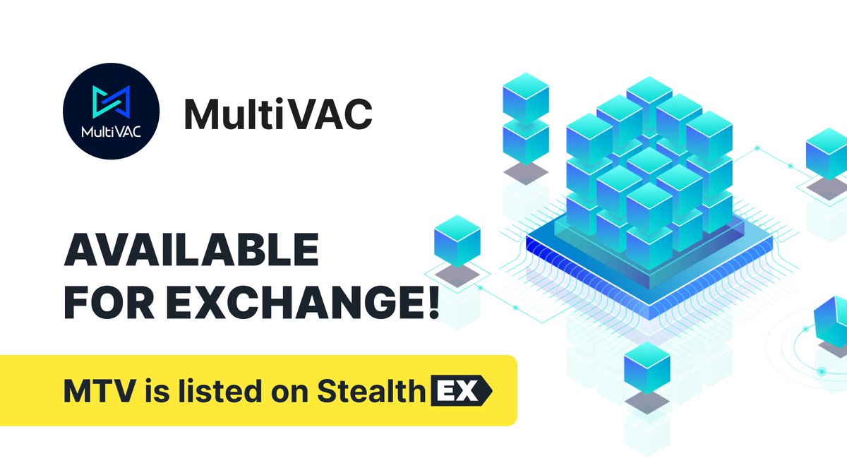 $MTV is about high throughput 🏎

<a href="/MultiVAC_Global/">MultiVAC</a> work on flexible sharding, that break through the limitations of #blockchain scalability 🦾

Get $MTV on StealthEX easily!

👉 stealthex.io/?to=mtv 👈

No limits &amp; registration for cross-chain swap of 1500+ assets 🔥